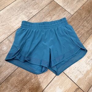 Athleta | Teal Blue Mesh Racer Run Short 4” XS
